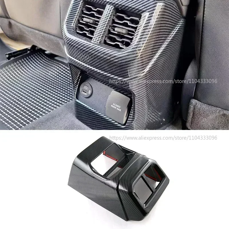 For Ford Ranger T9 2023 2024+ Car Rear Air Outlet Vent Cover Carbon Fiber Protective Frame Trim Interior For Ranger Accessories