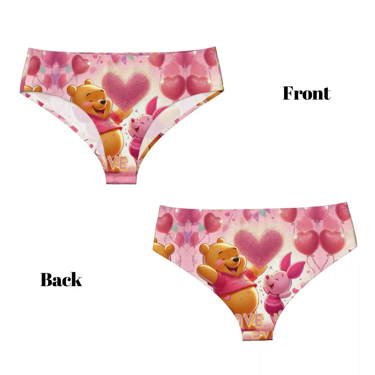 カスタムアニメーションくまのプーさんI LOVE YOUブリーフパンティーレディース快適下着