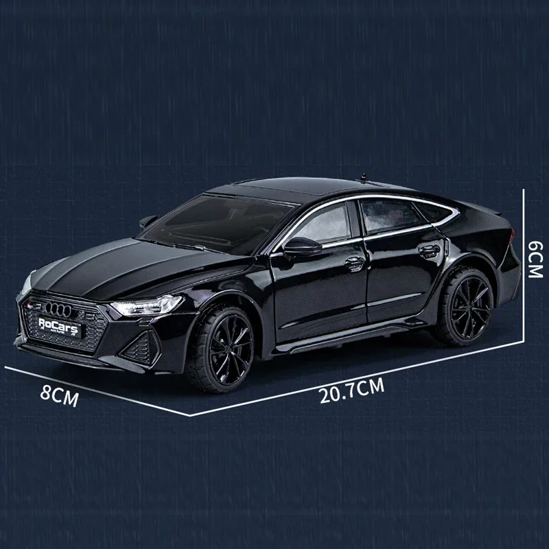 نموذج سيارة من سبيكة دييكاست أودي RS6 و RS7 ، مركبات محاكاة ، ديكورات منزلية جماعية ، صوت وإضاءة ، ألعاب للأطفال ، هدايا ،