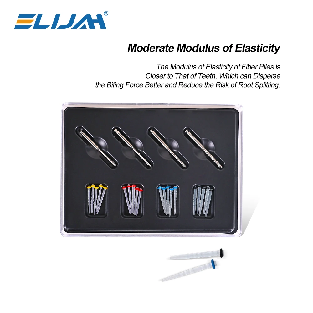 

ELIJAH 20Pcs/Bag Fiber Post Dental Multi-sizes Pile Drills Screw Thread Quartz Kit Glass Resin Root Canal Restorative Materials