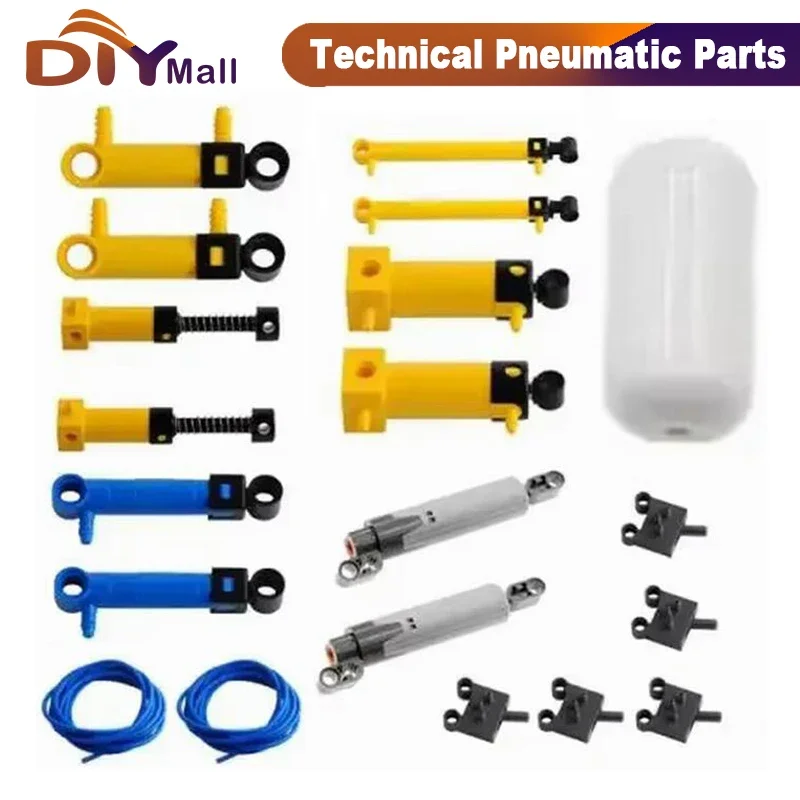 Kit de pièces pneumatiques techniques MOC, pompe à Air, jeu de pistons de réservoir de tuyau pour bloc de construction avancé Compatible 19476/19475 20 pièces