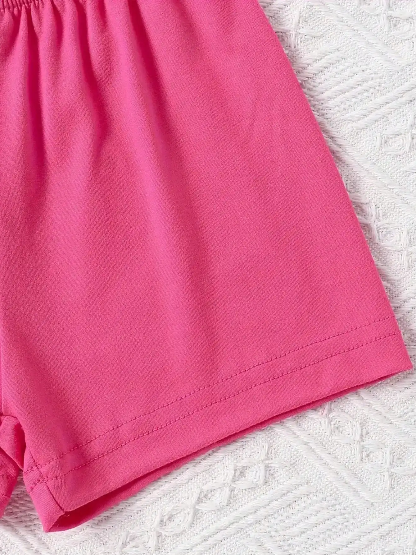 2026 Mädchen-Liebesbrief-Print Zweiteiler-Set Rundhals-Kurzarm-T-Shirt + lockere einfarbige Shorts Sommer-Set – Detail 25