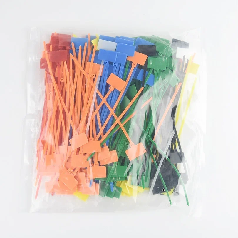 50pcs 4*150mm Nylon Cable Ties Tag Labels Plastic Loop  Markers   Self-locking Zip