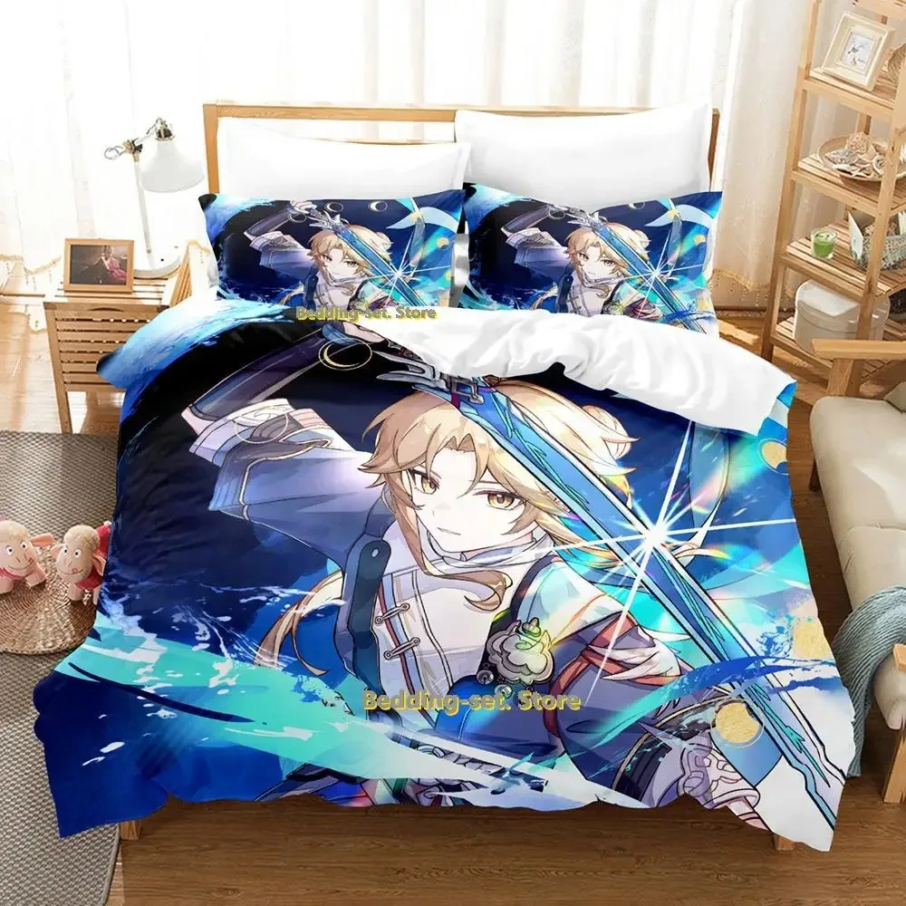 

New Honkai Star Rail Bedding Set Cartoon Anime three-piece set Adult Kid Bedroom Duvetcover Sets 3D Kawaii Game roupa de cama