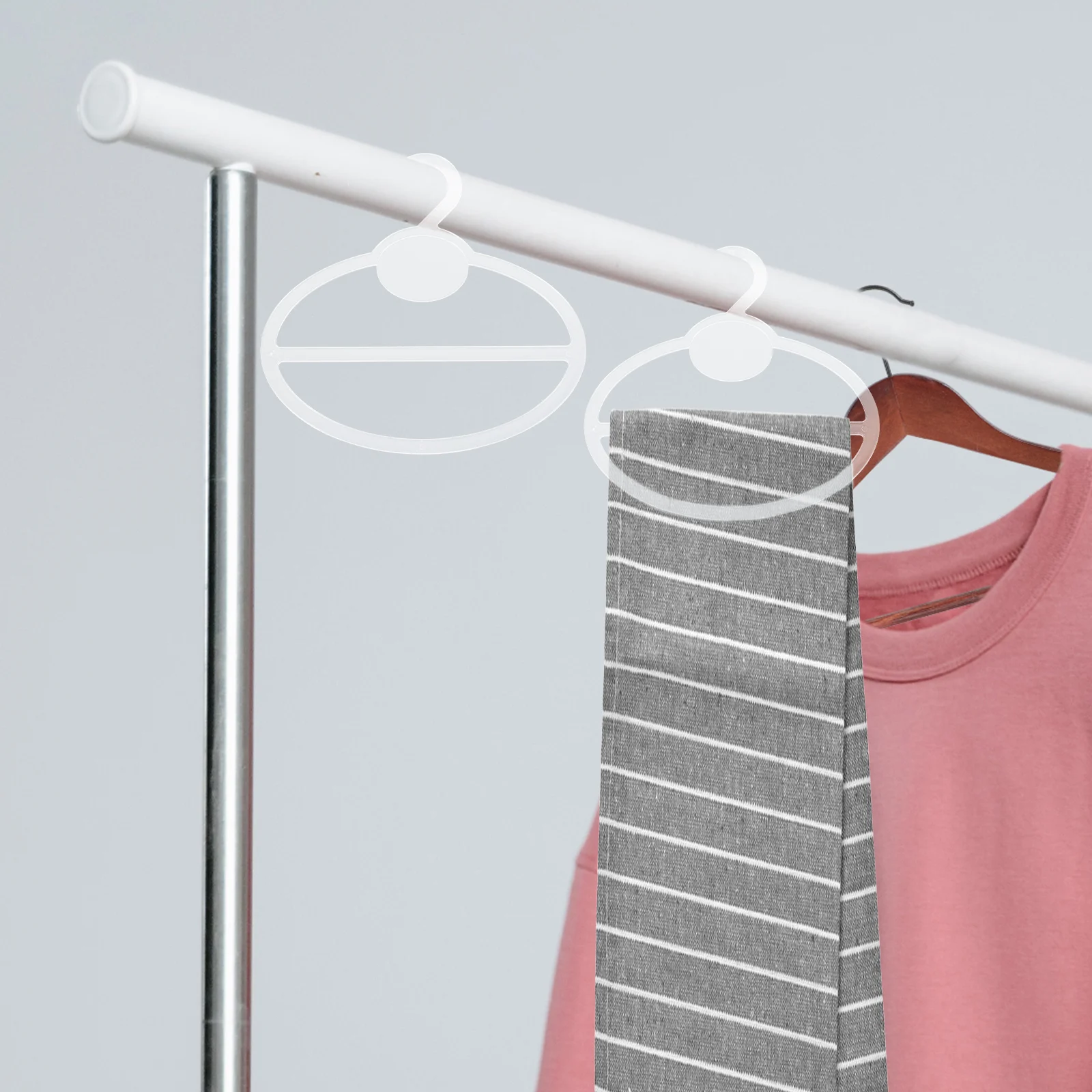 

10pcs Round Hook Scarf Hanger For Closet Scarf Organizer Tie Belt Storage Rack Necktie Hangers Clothes Accessories Plastic