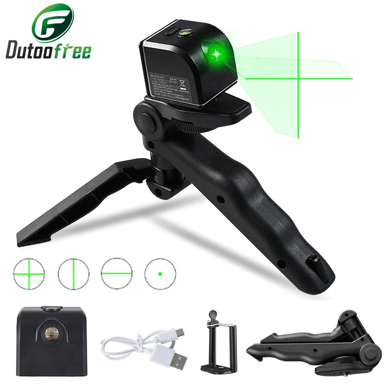 Carregamento Usb Mini Nível Laser Profissional Linhas Cruzadas Horizontais e Verticais Linha de Feixe Laser Verde e Vermelha Interior e Exterior
