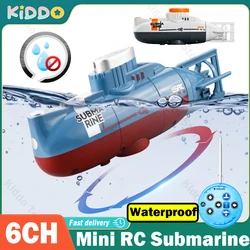 Mini RC Submarine Electric Remote Control Boat Waterproof Diving Toy Simulation Model for Kids Boys Girls Children's Day Gift