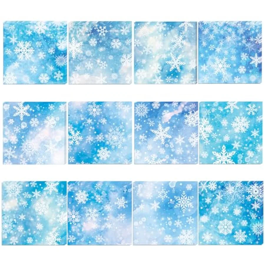 

240 Pcs Snowflake Sticky Notes 12 Designs Christmas Snowflake Colored Self Stick Memo Pads for School Office