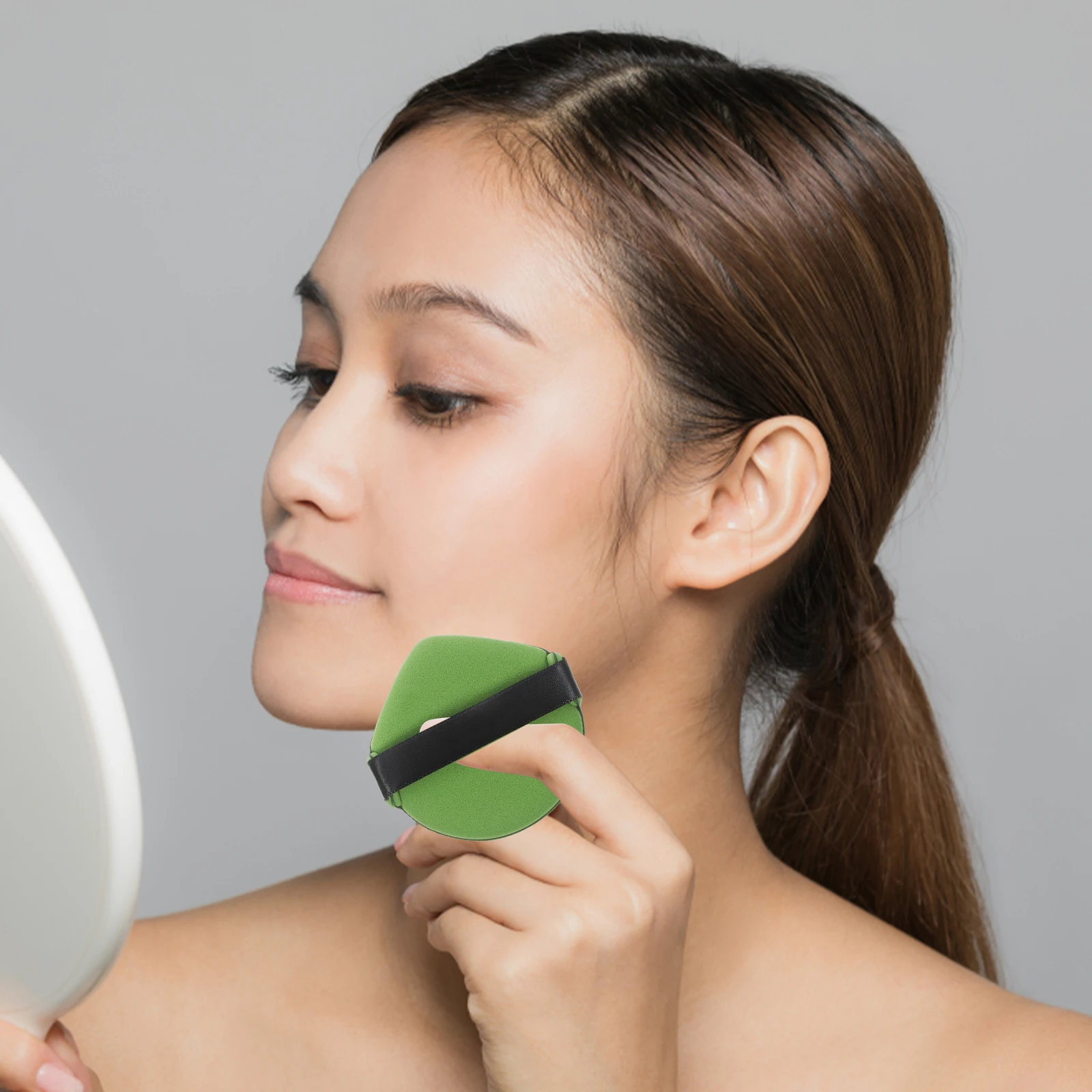 Esponja de maquiagem em pó para base, 2 peças, mistura de pele sensível, ferramentas cosméticas compactas, sopro de pó facial