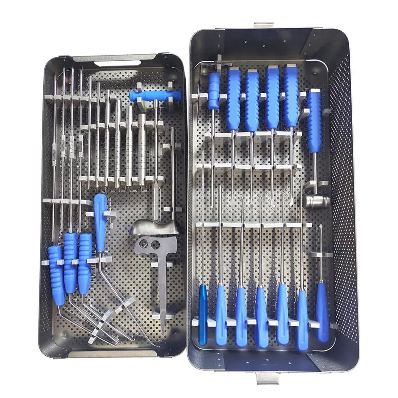 

GREATLH UBE Spinal Surgical Instruments with Sterilization Case Dual Head Stripper Bone Knife Orthopedic Pet Instrument