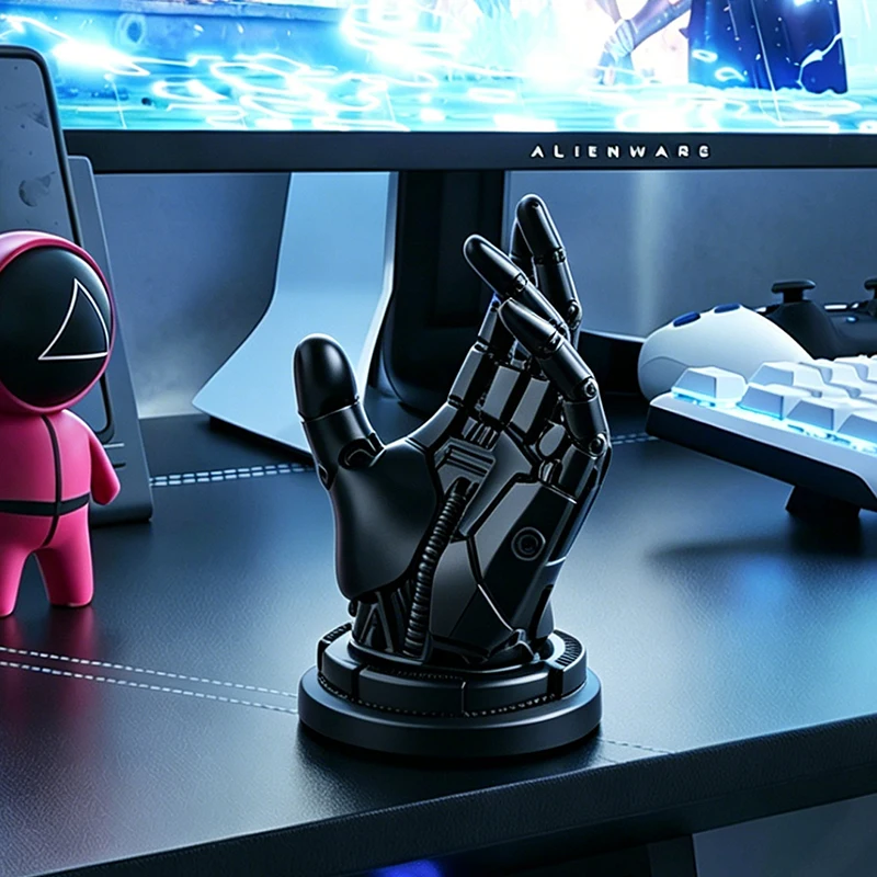 Sci-Fi Mechanical Hand Game Controller Holder Resin Stand for PS5 Xbox Switch Robot Sculpture Decor for Gamer Gaming Desk view 4