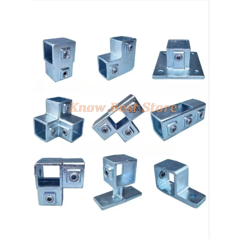 

1 шт., 40*40 мм, квадратный соединитель для труб, фитинги из оцинкованного железа, ограждение без пайки, тройник, основание