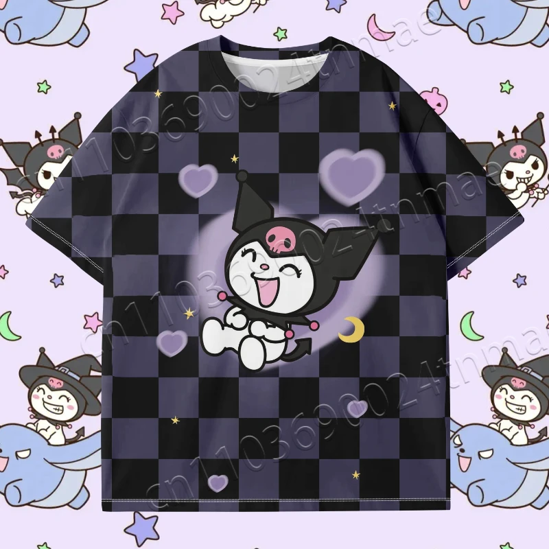 

New 2025 Kuromi Anime 3D Graphic Tee MINISO Universal Fit 100cm-160cm S-5XL Quick Drying and Breathable