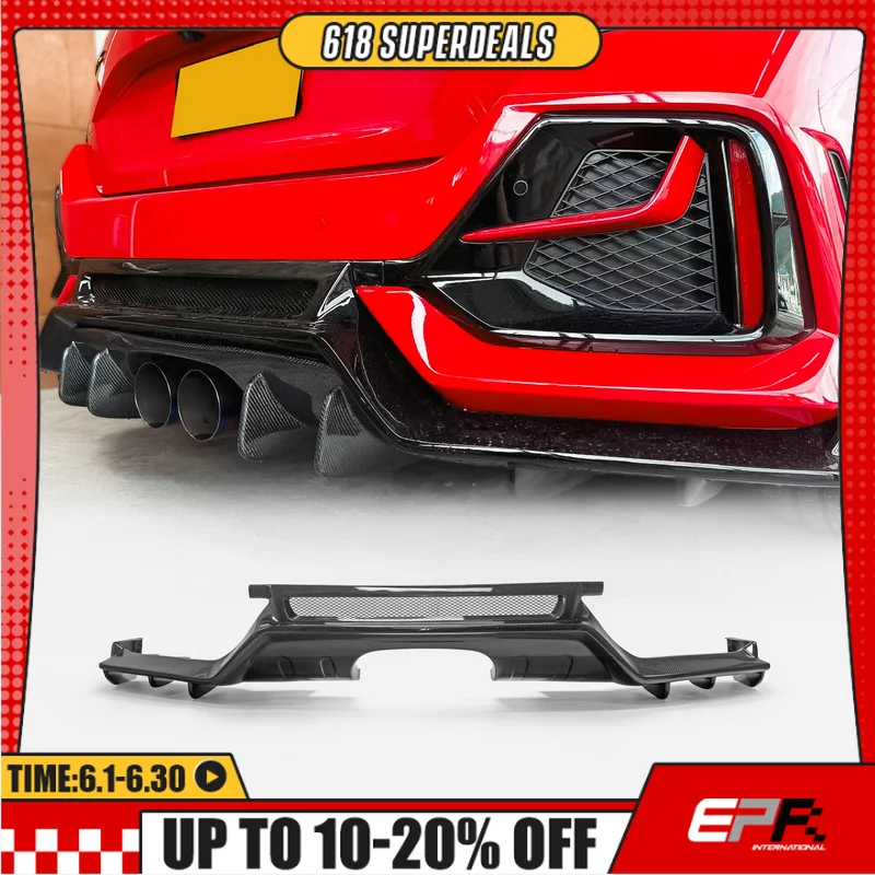 Para Honda Civic tipo R FK8 JS-S tipo alerón trasero, difusor Aero de sintonización deportiva, pieza exterior agresiva