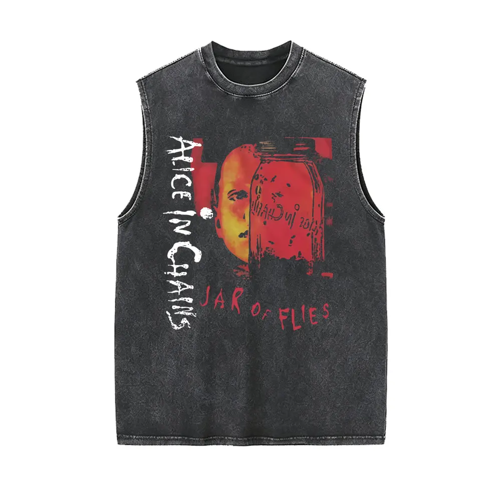 Hot Sale Rock Band Alice in Chains Jar of Flies Vintage Washed Tank Tops Men Women Gothic Punk Oversized Sleeveless Vest T-shirt
