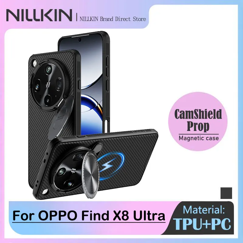 

Для OPPO Find X8 Ultra 5G магнитный чехол CamShield Prop 360 ° Защита, ТПУ ПК, матовая полная задняя крышка, противоударная защита от царапин