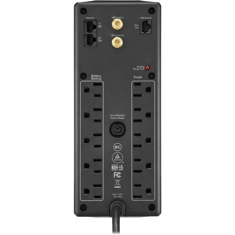 Backup de bateria UPS de 1500VA, proteção contra surtos - fonte de alimentação UPS de 600VA tem 7 tomadas, porta USB