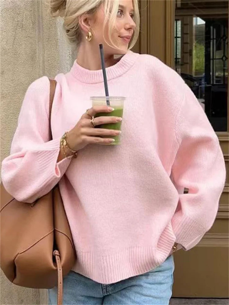 Tossy Pink Knitwear Sweter Pullover Dla Kobiet Długi Rękaw Moda Luźny Patchwork Śliczny Y2k Top Kobiecy Dzianinowy Elegancki Pullover Nowy