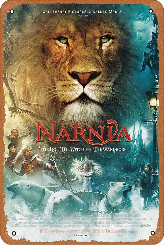 Chronicles of Narnia: The Lion, the Witch and the Wardrobe Movie (2005) Poster Vintage Metal Tin Sign Retro Style Wall Plaque De