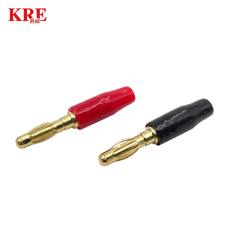 20PCS 4mm Banana Plug Connectors Gold-plated Copper Pin  for Speaker Wire/Electrical DIY Multimeter Test