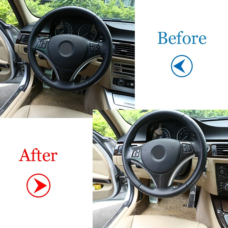 For BMW 1 Series 3 Series E87 E90 E92 2004-2012 Car Steering Wheel Decoration Cover Trim Frame Sticker Car Accessories