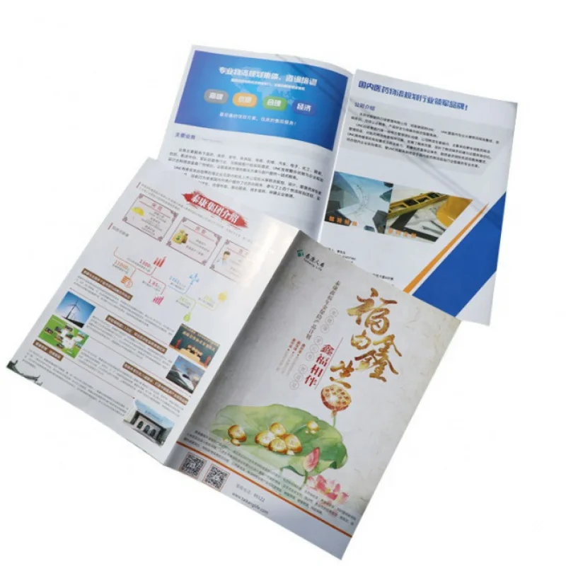 Folleto personalizado de baja cantidad mínima de pedido, impresión digital, folleto, manual, folleto, póster, impresora China