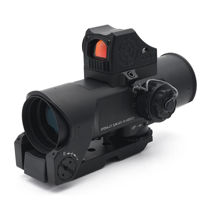 Imagem -04 - Tactical Rifle Scope 4x32 mm Iluminado 5.56 Balístico Chevron Retículo Fosco com Cqb Red Dot Sight Preto Combinação Os4x