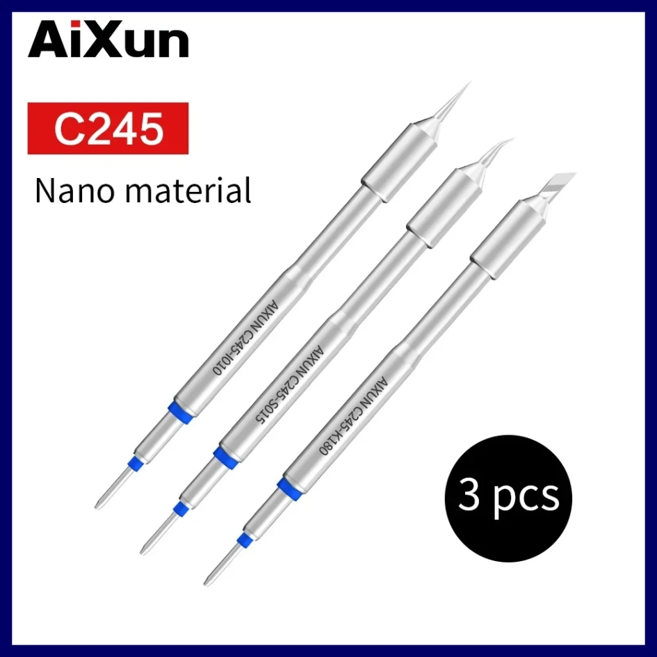 AiXun C245 Soldering Iron Tips High Level Nano Lead Free Welding Tips Compatible T3A JBC Iron Head Replacement NTY tool