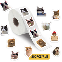 500PCS Cute Abstract Cat MEME Graffiti Roll Stickers Phone Case Notebook Water Cup Guitar Storage Box Decorative Stickers