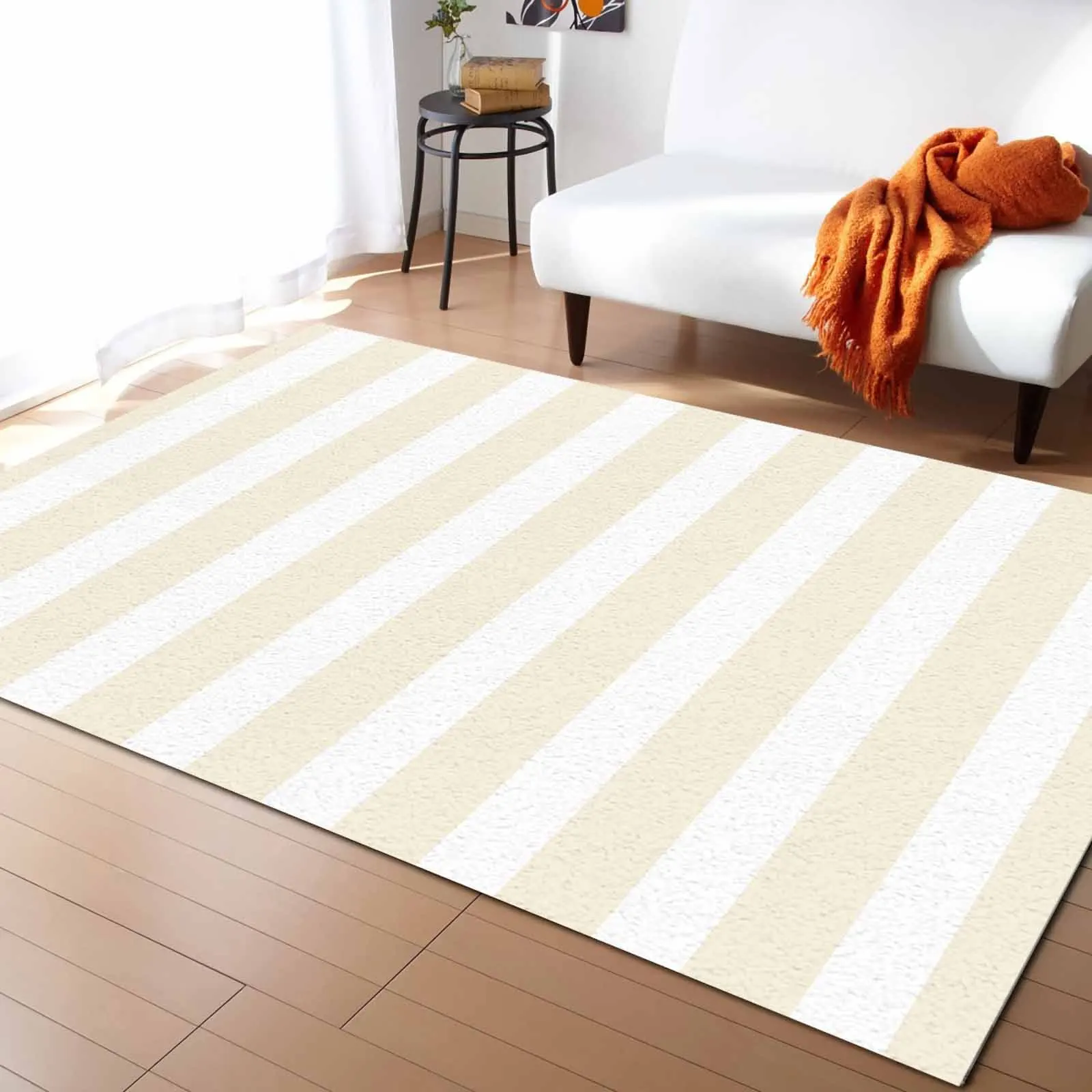 Striped Cream Color Carpet For Home Living Room Bedroom Bedside Decor Large Area Rug Teen Room Decor Carpet