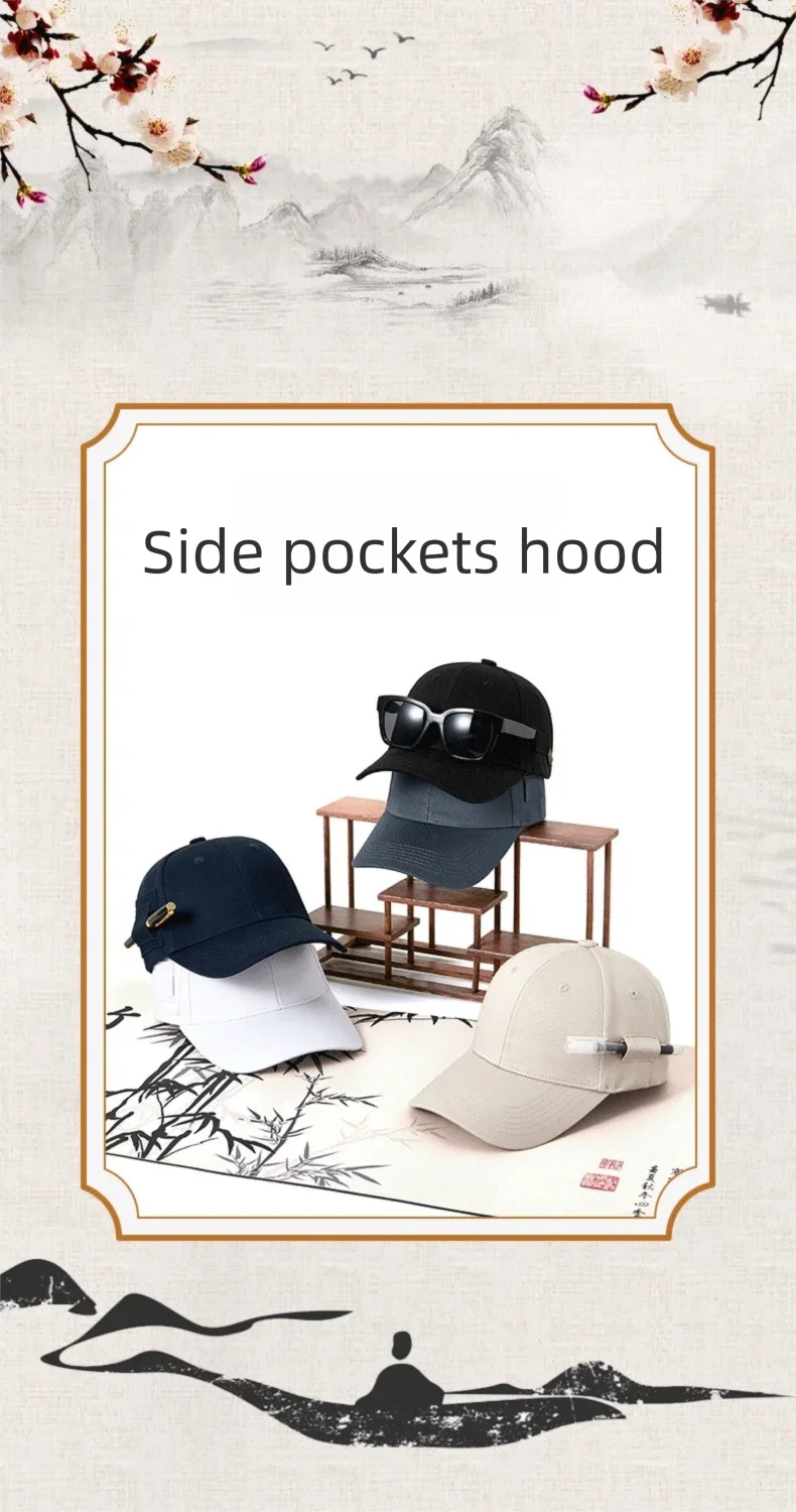Tanz-Baseballkappe mit Sonnenbrillenhalter und Stifttasche für Damen und Herren, Hip-Hop-Sonnenkappen, verstellbare, atmungsaktive Sommerkappe mit Schirm – Detail 1