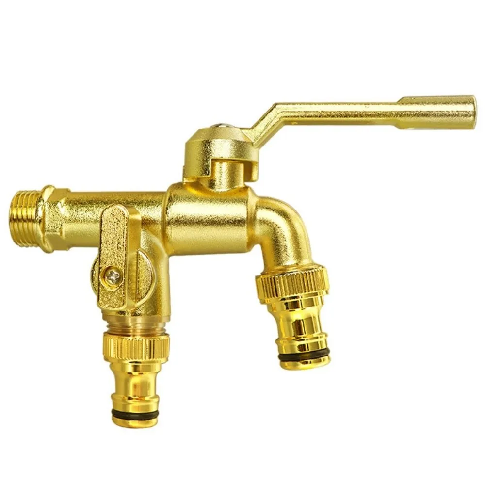 

Всемедный смеситель с защитой от замерзания, двойные выпускные отверстия для воды, 1/2-дюймовый латунный адаптер для крана, прочный уличный смеситель с одним входом и двумя выходами