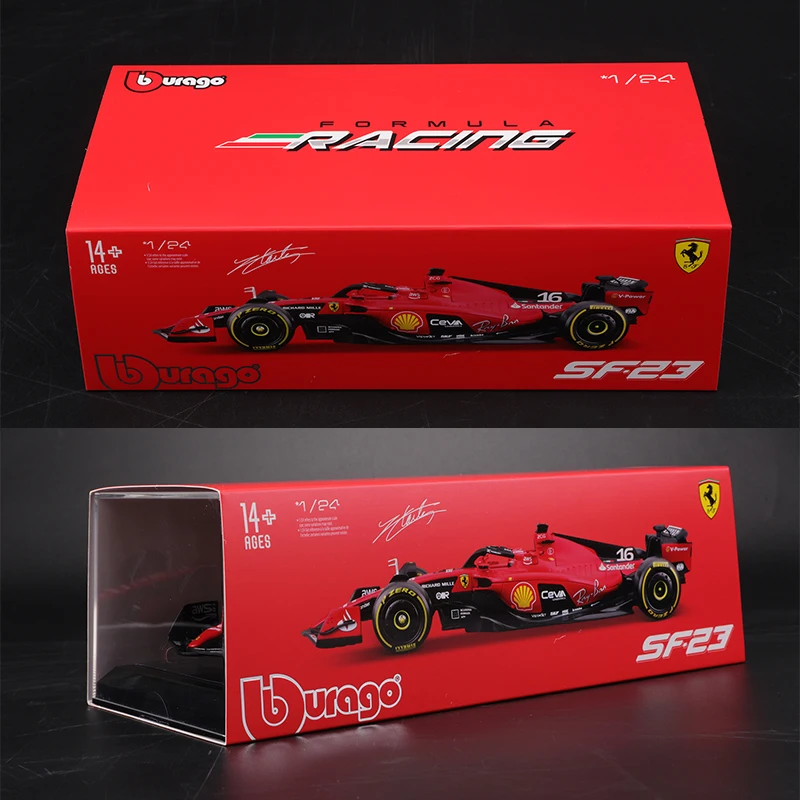 Bburago Ferrari Alloy Car Model, Fórmula Um, SF23, C.Sainz, NO.55, NO.16, 1:24