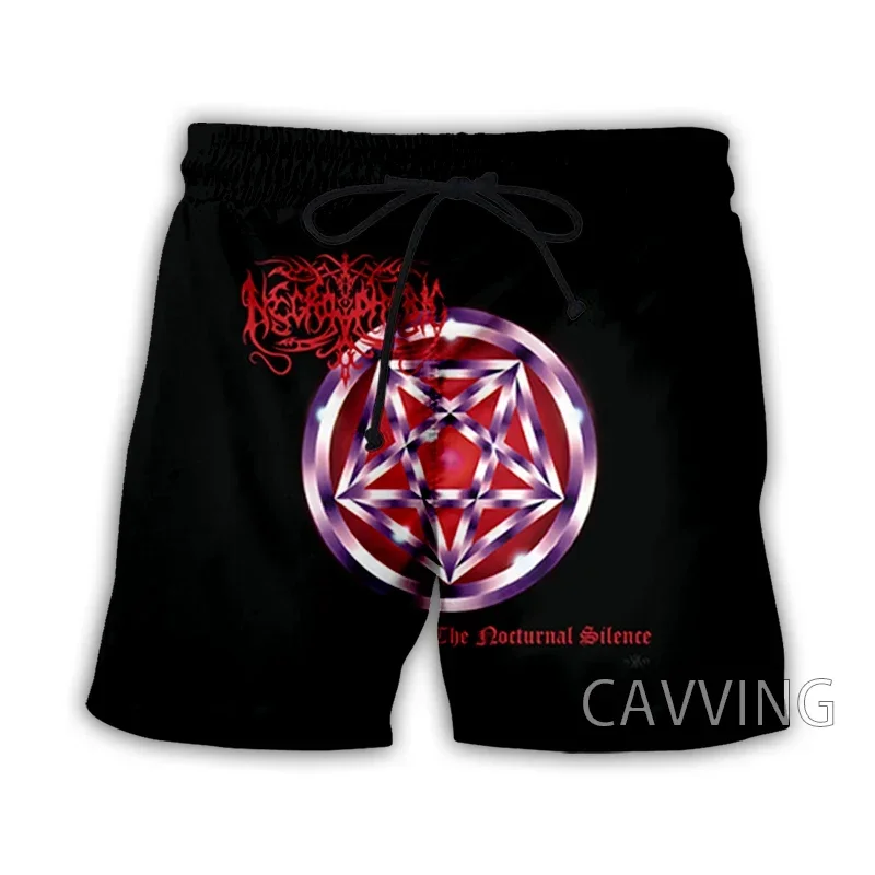 CAVVING 3D Printed Necrophobic Band  Summer Beach Shorts Streetwear Quick Dry Casual Shorts Sweat Shorts for Women/men