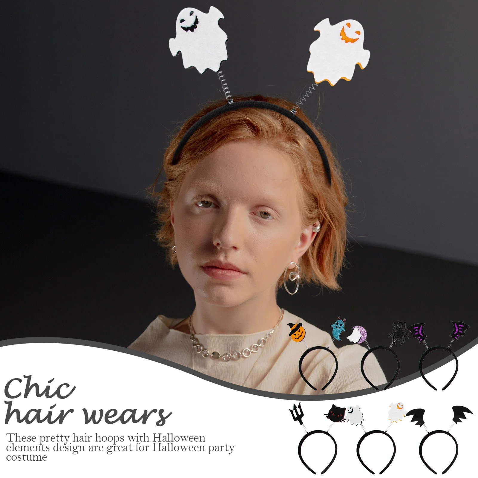 

6 шт. ободков для волос на Хэллоуин, премиум-качество, легкие, удобные, для вечеринок, косплея, фестивалей, аксессуары для волос