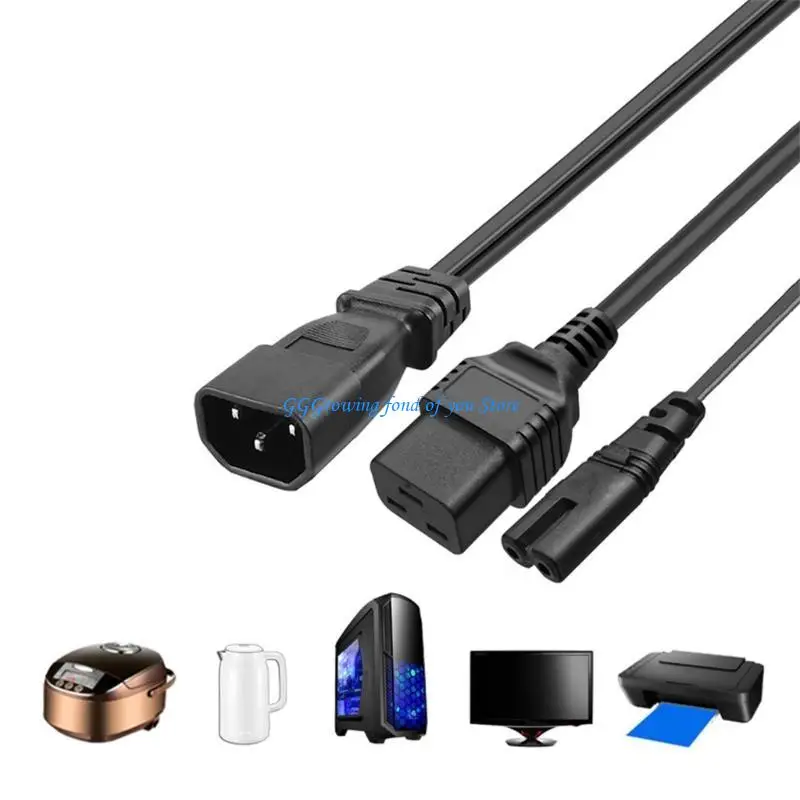 

H9EB Professional PDU Power Adapter Splitter C14 to C19+C7 Splitter Power Cord