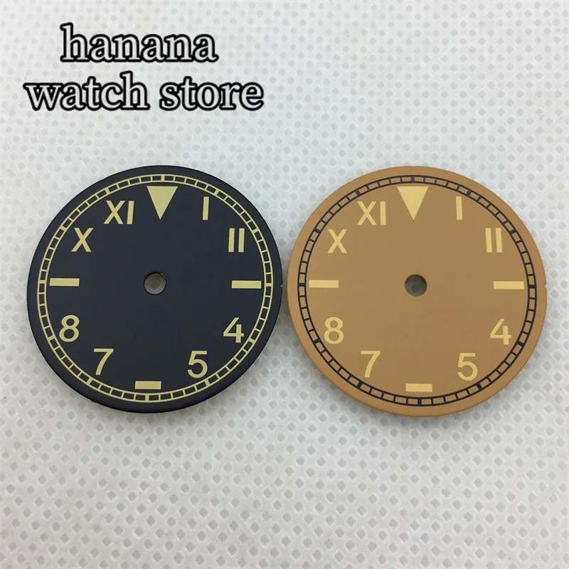 29 มม.Sterility Dial Dateless นาฬิกาสีเขียวส่องสว่าง Fit NH35 NH36 ETA 2836 2824 PT5000 DG2813 Miyota 8215 8205 การเคลื่อนไหว