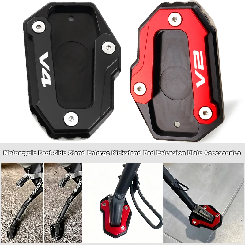 

Moto Accessories For Ducati Multistrada V4S V4 V2 V2S 2022-2024 2025 Foot Side Stand Enlarge Kickstand Pad Extension Plate