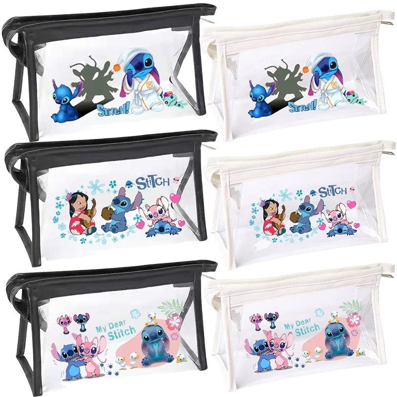 Estuche para lápices Disney Stitch, bolsa para bolígrafos sencilla, bolsa de cosméticos de mano Kawaii de gran capacidad, suministros de papelería para estudio escolar de dibujos animados