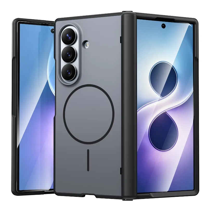 For Samsung Galaxy Z Fold 8 Ultra Case Luxury Magnetic Central Axis Hinge All-inclusive Cover For Samsung Z Fold8 Ultra Funda