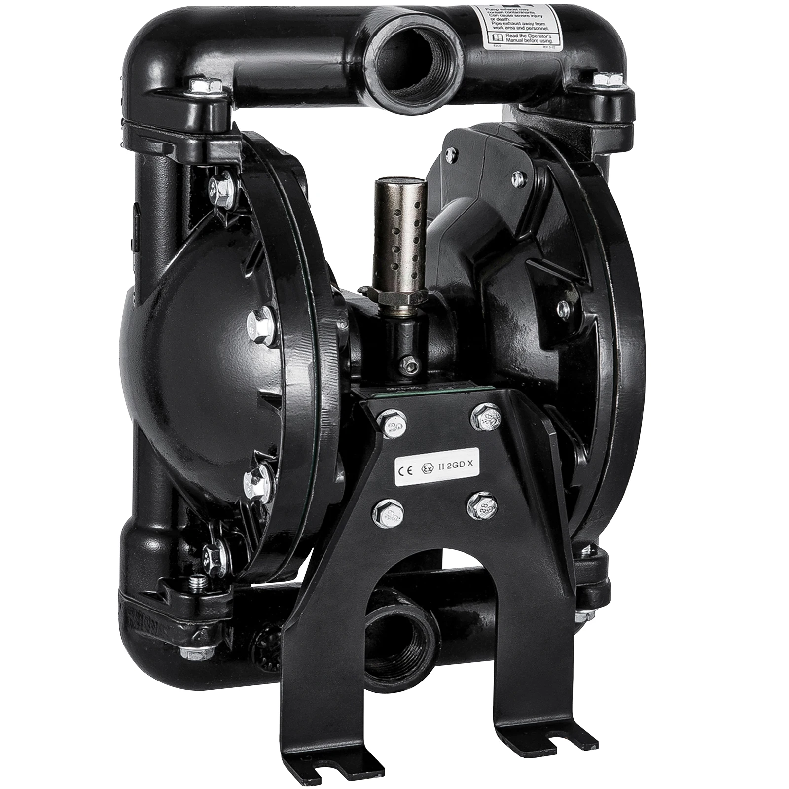 

VEVOR Air-Operated Double Diaphragm Pump 1inch Inlet Outlet Aluminum 35 GPM Max 120PSI Nitrile Diaphragm QBY4-25L-1inch-35