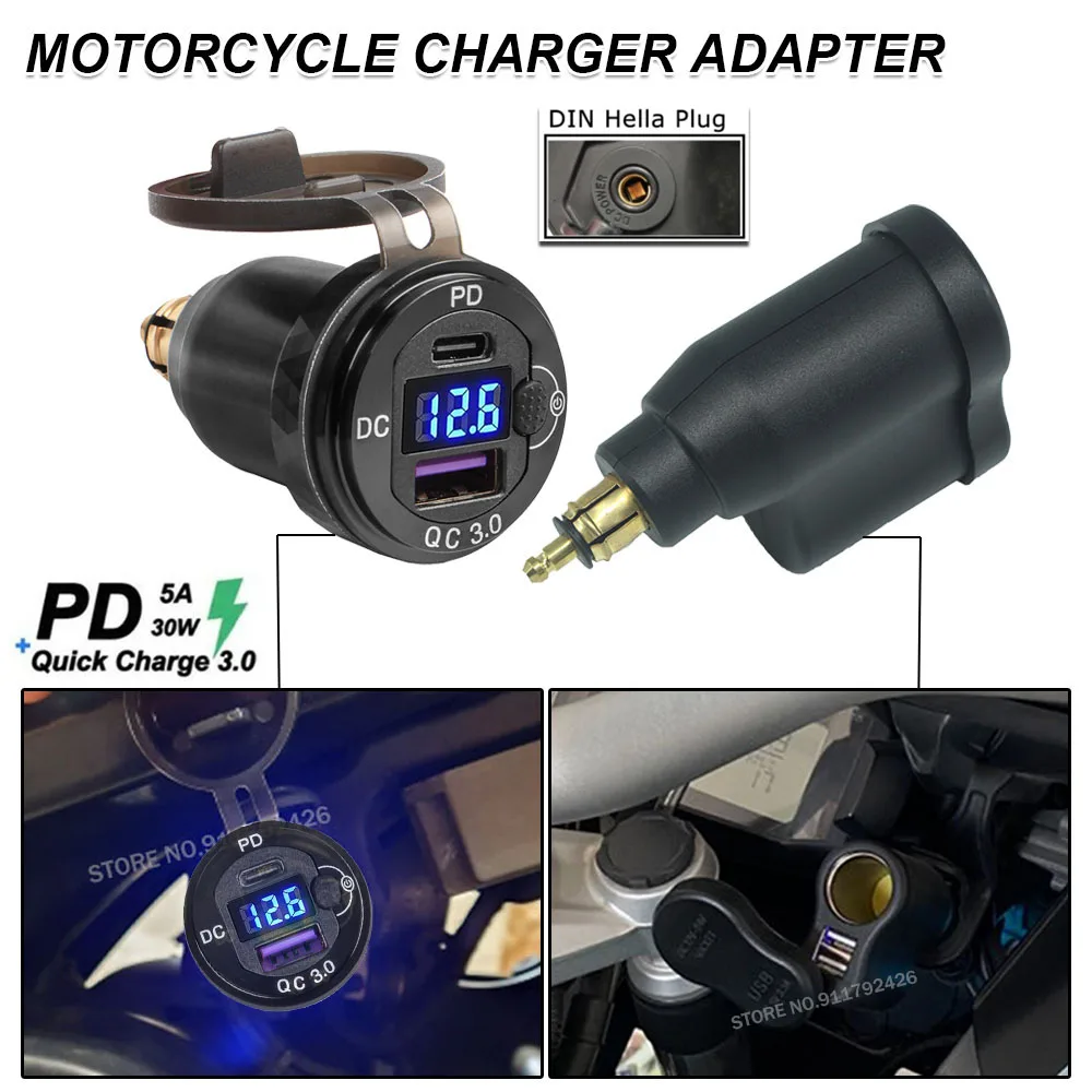 K1200GT R1150RT Motorcycle Power Adapter Dual USB Charger Cigarette Lighter Waterproof For BMW R1200RT F900XR R1250GS ADV F850GS