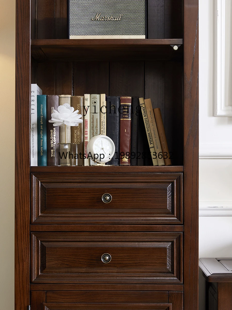Solid Wood Single Door Wine Cabinet Living Room Locker Storage Cabinet Ash Wood Furniture