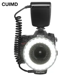 48pcs Macro LED Ring Flash Bundle with 8 Adapter Ring for Canon Nikon Pentax Olympus Panasonic DSLR SLR Camera RF-550D