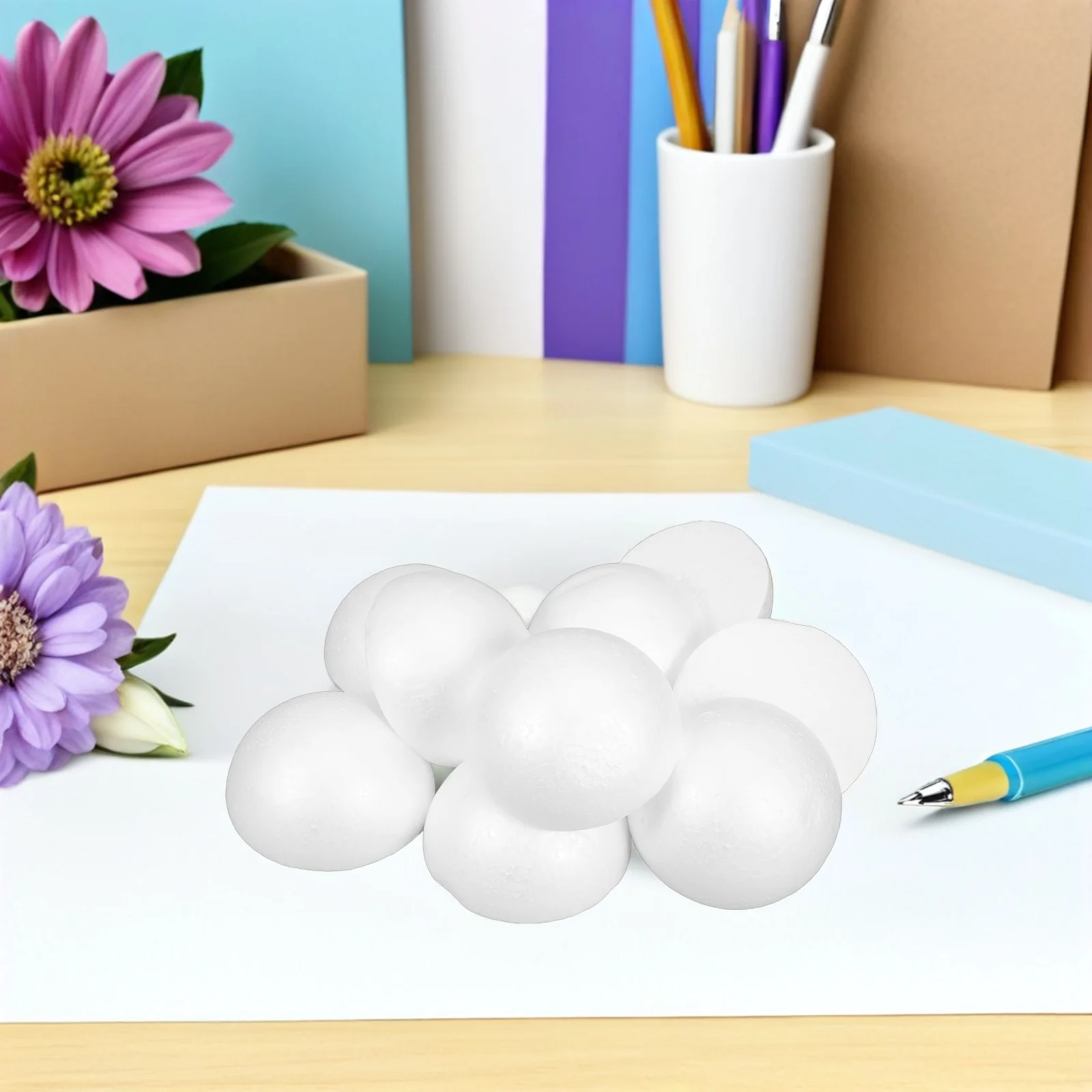 

24Pcs Foam Hemisphere Crafts White 9.5cm Blank Semi Circular Ball for DIY Painting Craft Party Decor School Art Supplies