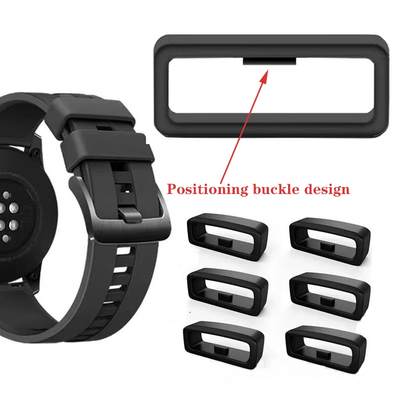 2/5 pcsWatch Strap Holder Loop, Silicone WatchBand keeper Retainer FastenerRing Parts For Smart Watch Band Wristband Replacement