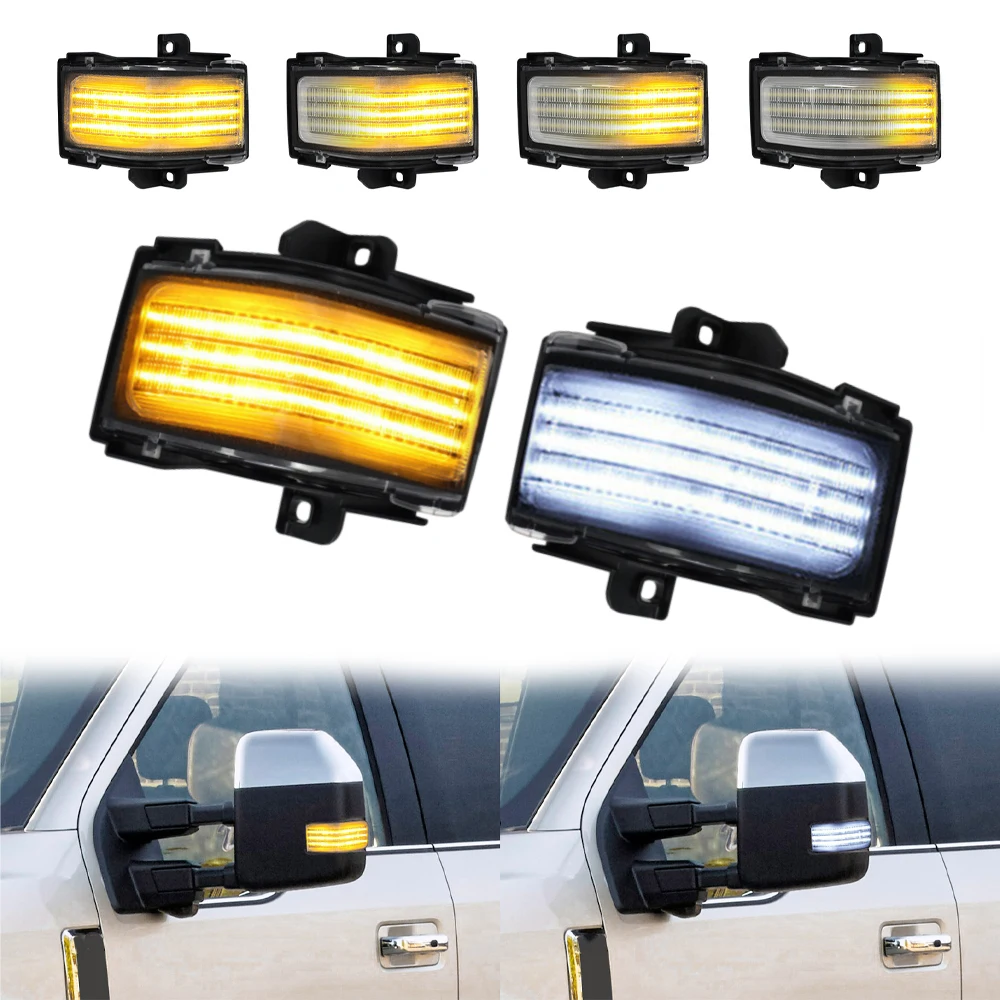 

2pcs Side Mirror Lights For Ford F-150 2015-2022 F-250 350 450 2017-2022 LED Dynamic Turn Signal Light FL3Z-13B375-CA