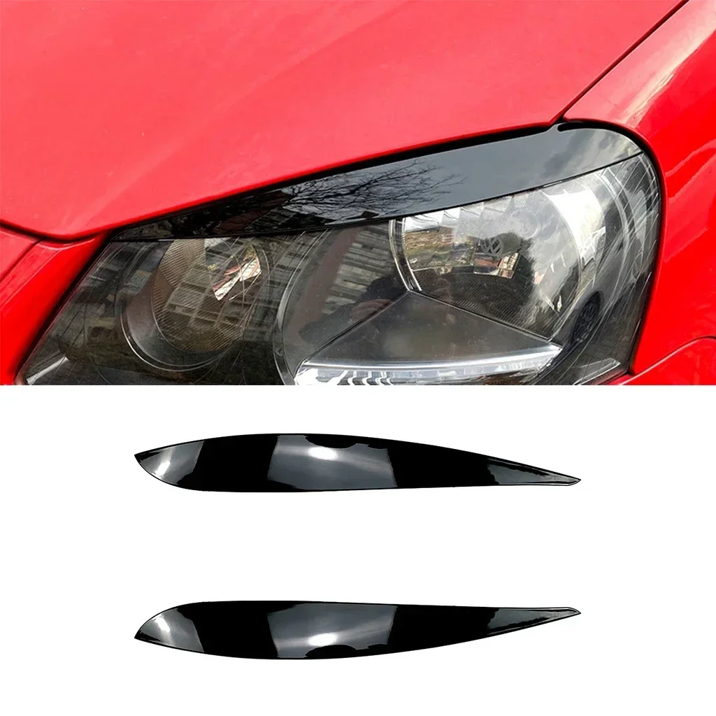 

New! Car Headlight Eyebrows Eyelid Cover Stickers For Volkswagen Polo 9N 2005-2009 Glossy black/Carbon look Body Kit Tuning