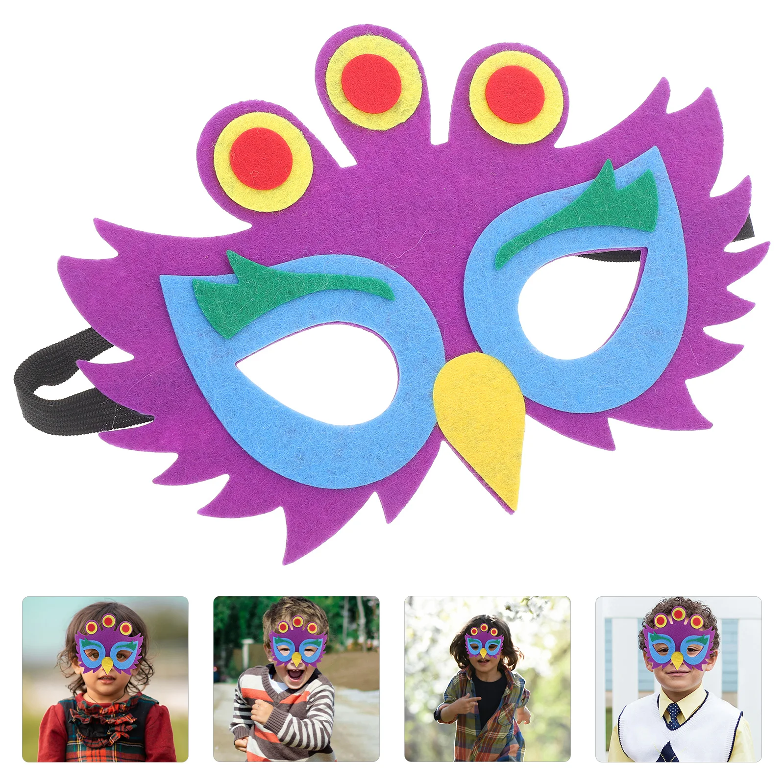 

5Pcs Peacock Mask Fashionable Animal Face Halloween Cosplay Kids Accessory Cosplay Animal Masks Masquerade Party Mask