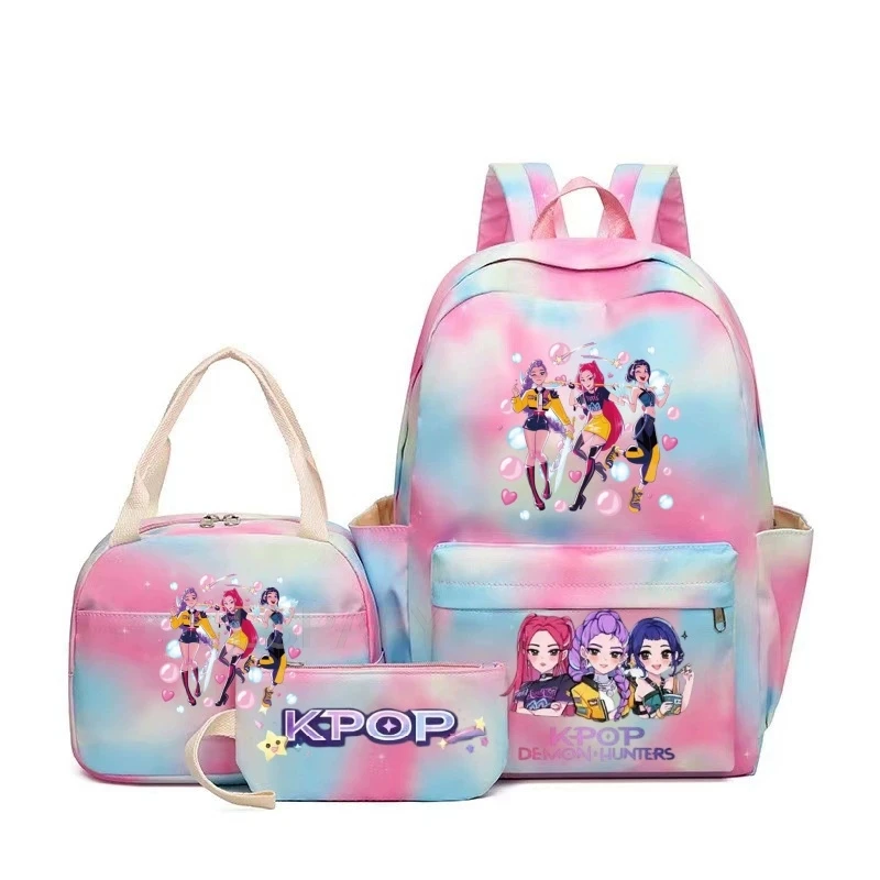 

KPop Demon Hunters Backpacks Women Men Capacity School Bag Rucksack Printe Backbag Travel Daypack Male Backpack Mochila 3pcs